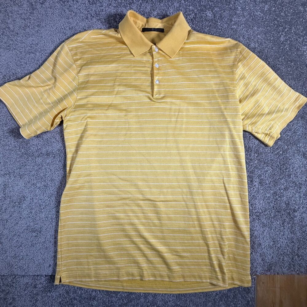 Vintage Tiger Woods Nike Dry Fit Polo Shirt Yellow L Golf Performance